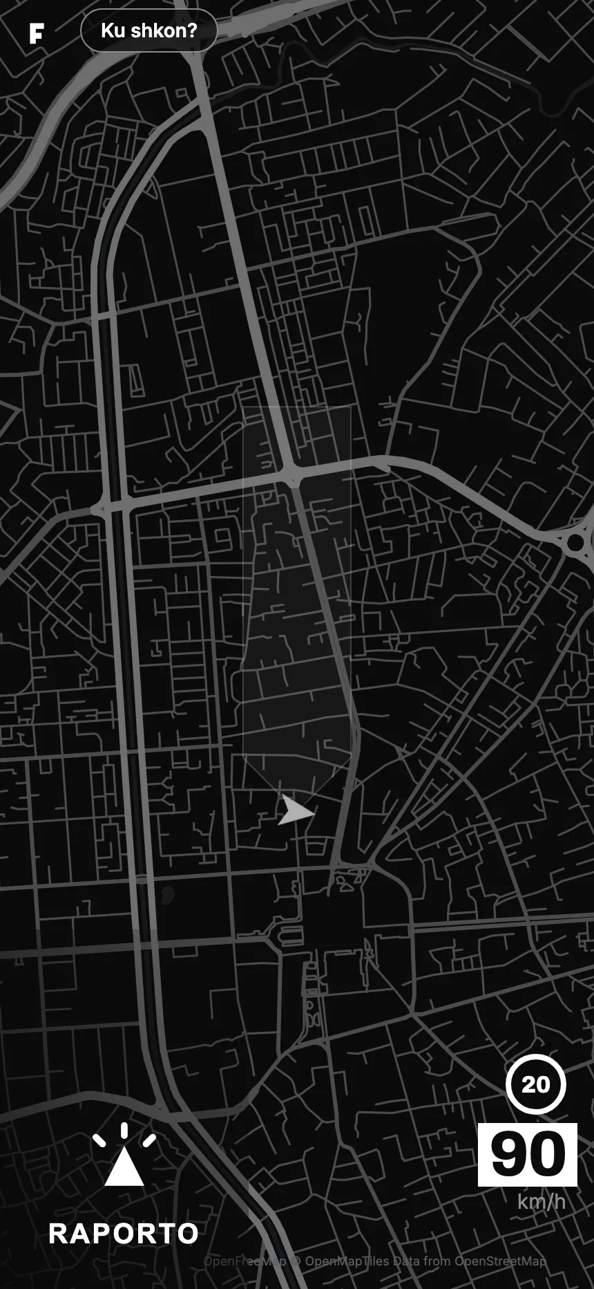 Fanar: pamja e drejtimit me hartën